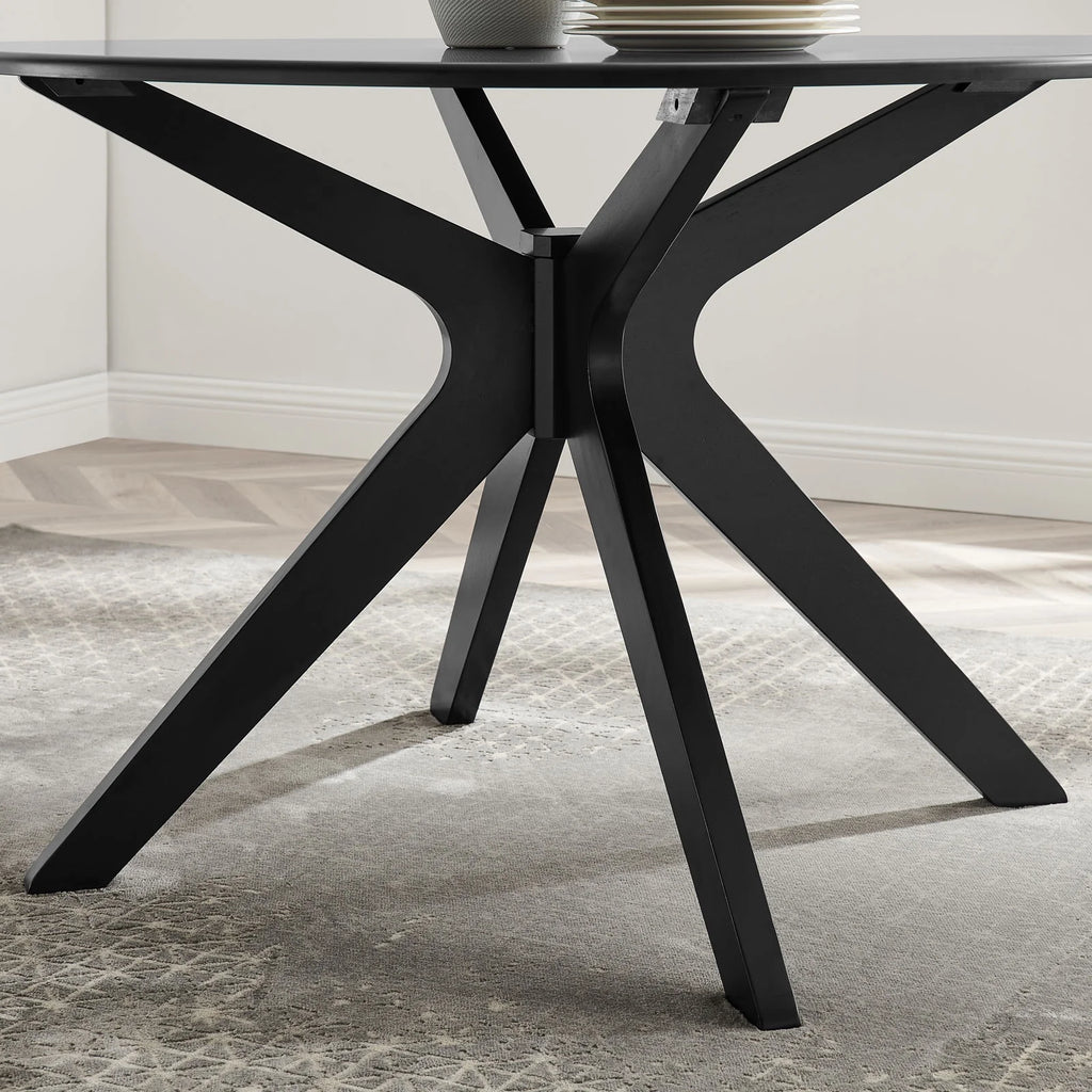 Black Round Wood Dining Table Z7344
