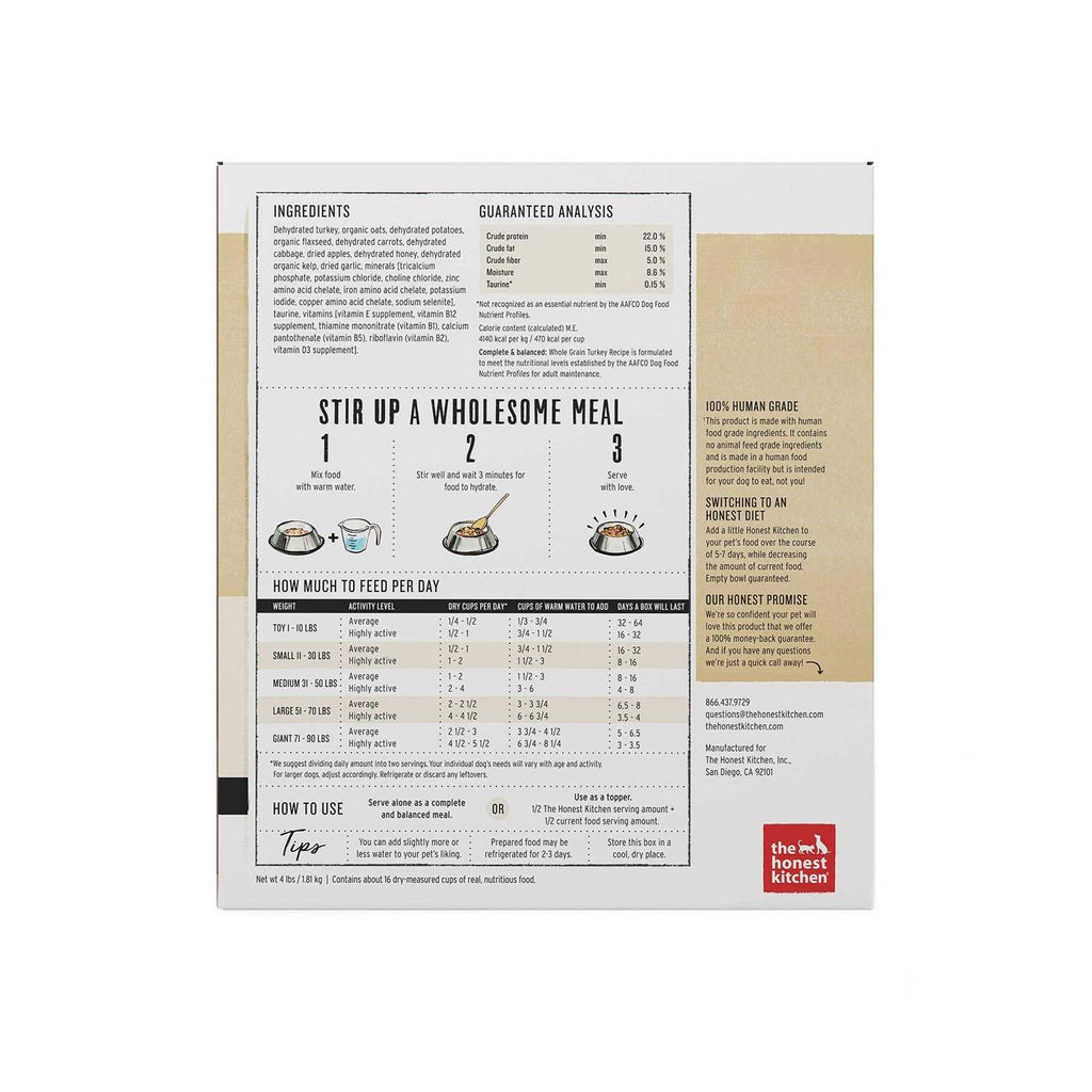 Dehydrated Whole Grain Dog Food Turkey P11490