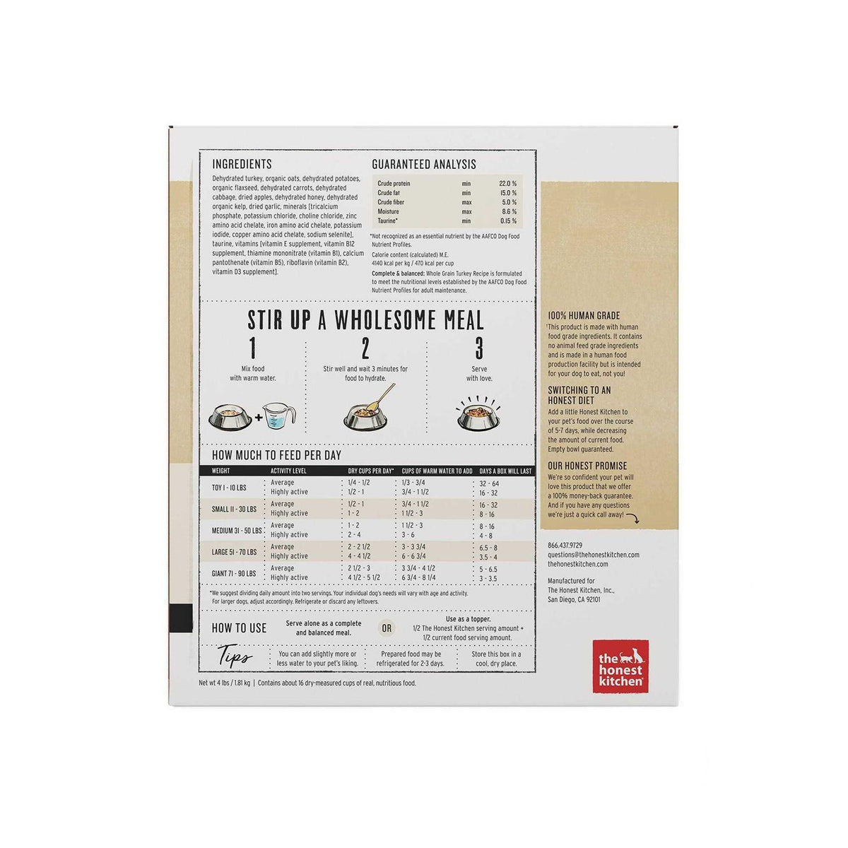 Dehydrated Whole Grain Dog Food Turkey P11490