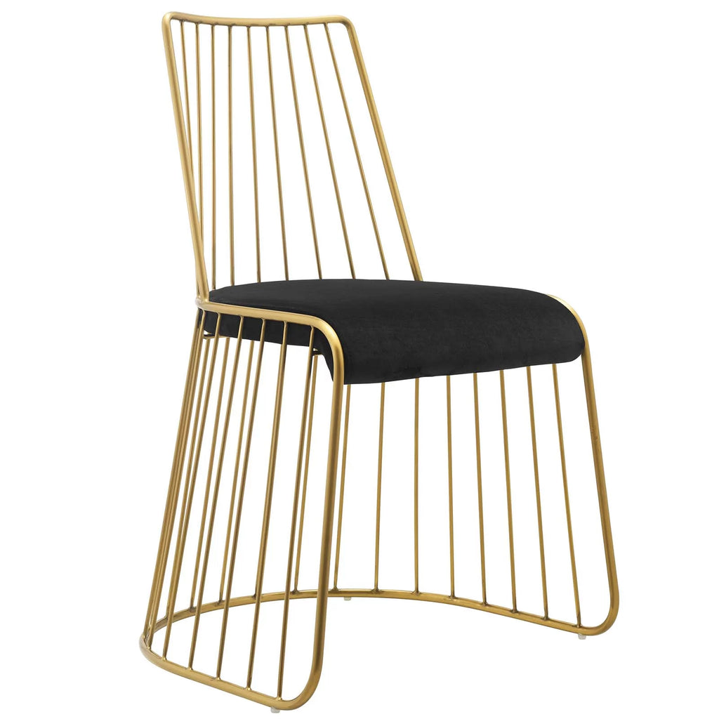 Gold Stainless Steel Performance Velvet Dining Chair J804651