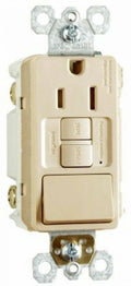 15A Ivory GFCI Receptacle Single-Pole Switch Q426