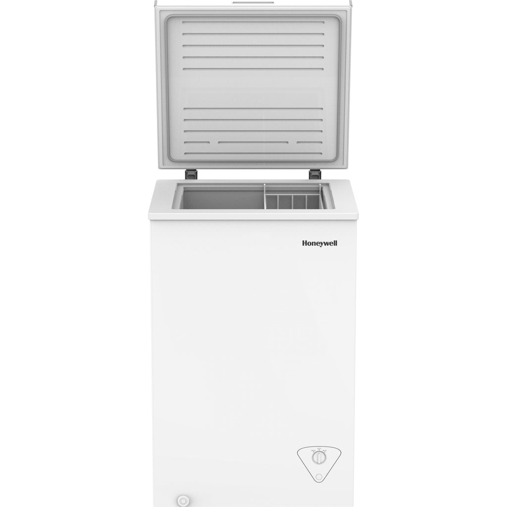 3.5 Cu Ft White Chest Freezer with Storage Basket D3013