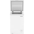 3.5 Cu Ft White Chest Freezer with Storage Basket D3013