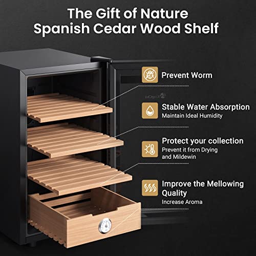 8L Electric Cigar Humidor Cabinet with Cedar Wood Shelves L484