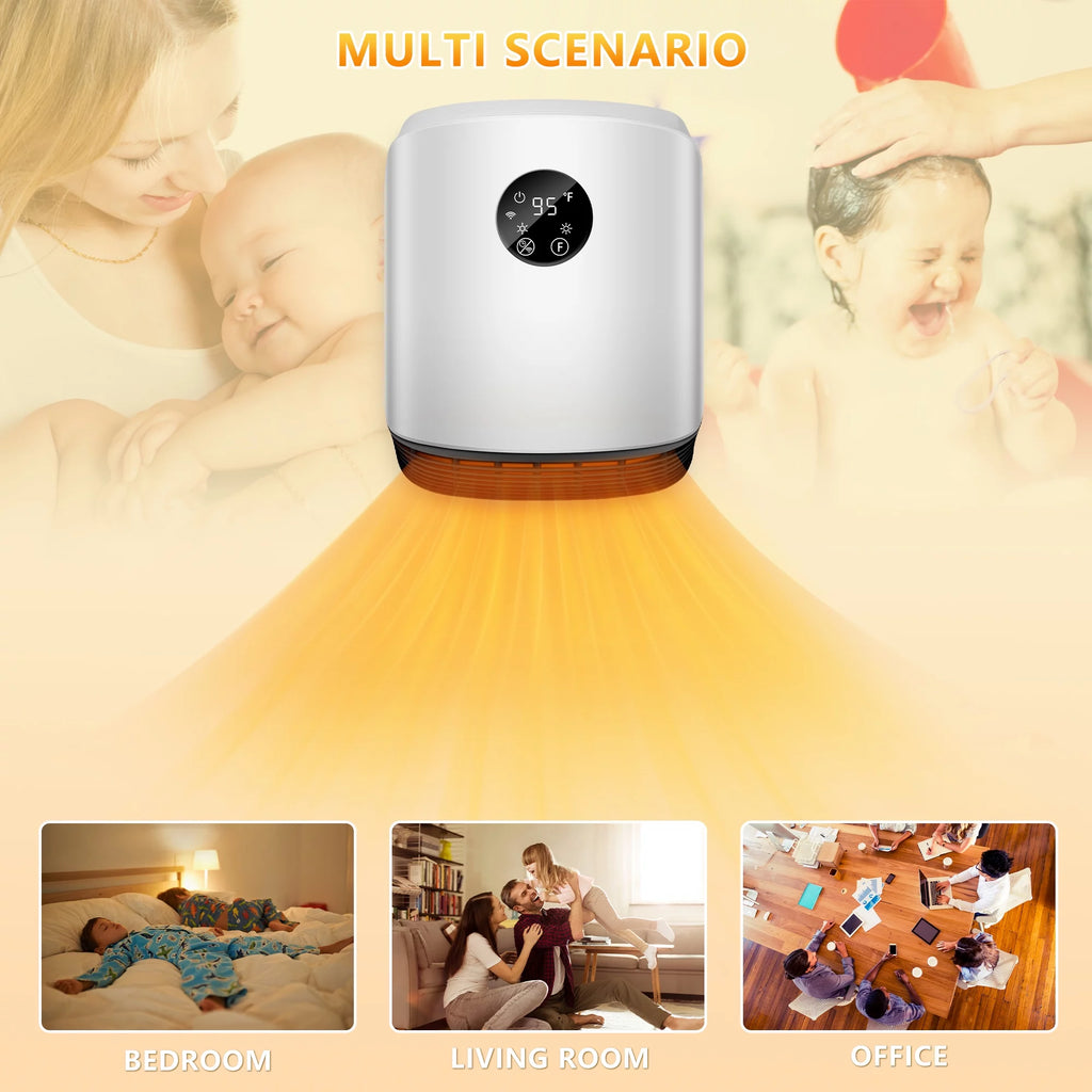 1500W Portable Wall Mounted Space Heater with Adjustable Thermostat E579