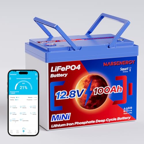 12V 100Ah Lifepo4 Battery, Bci Group 24, Built-In 100A Smart BMS I76962