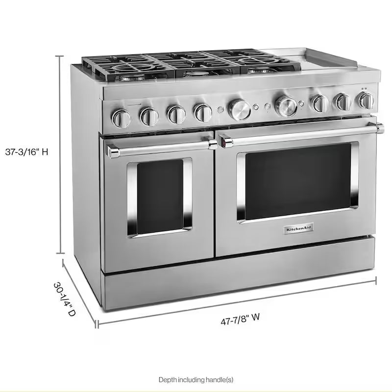 6.3 cu. ft. Smart Double Oven Dual Fuel Range with True Convection in Stainless Steel U818206