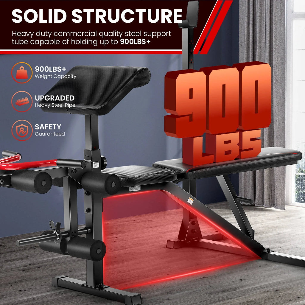 Adjustable Weight Bench Set with Squat Rack A5028