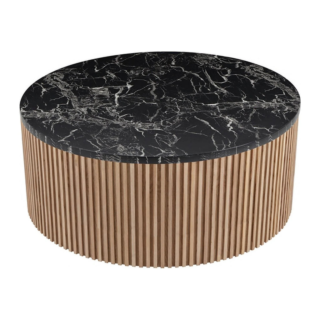 Black Faux Marble Wood Coffee Table Q467