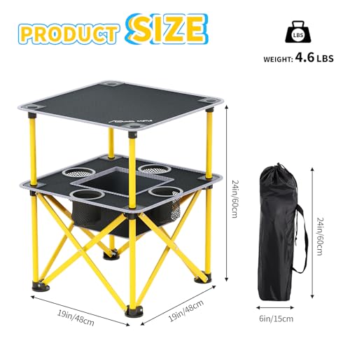 Folding Camping Table with 4 Cup Holders and Travel Bag K204171