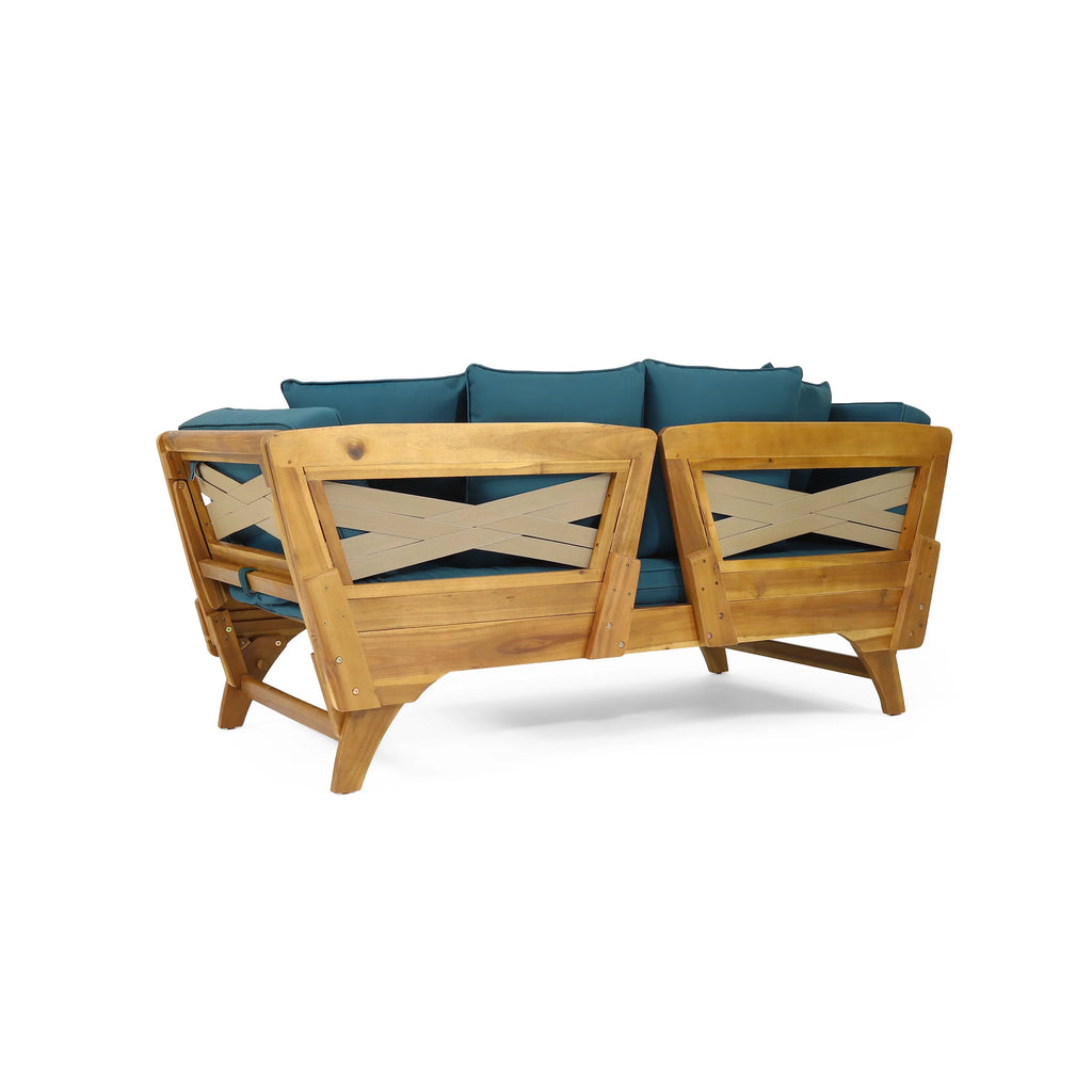 Acacia Wood Outdoor Expandable Daybed with Cushions N6867