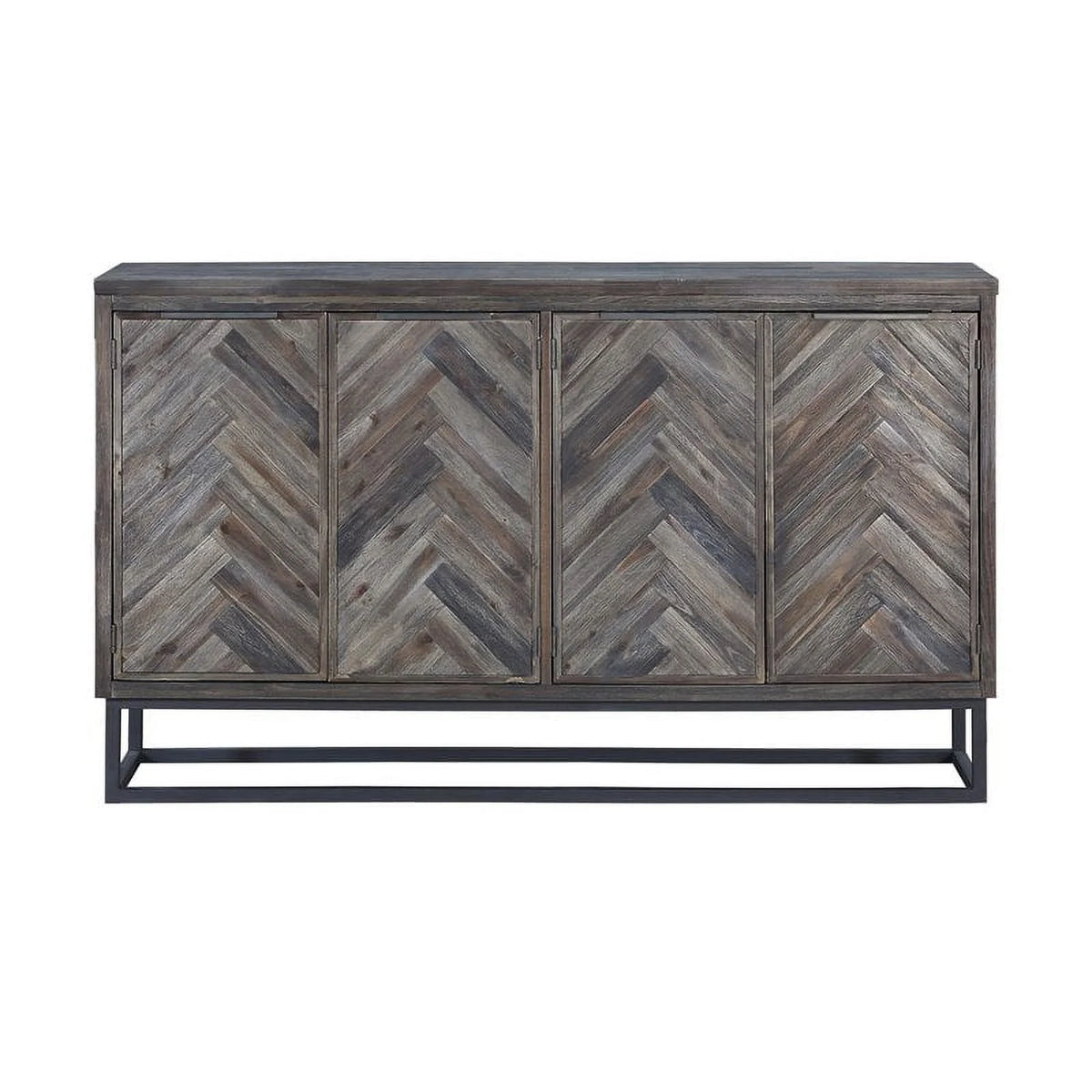 Solid Wood Herringbone 4-Door Credenza X276705