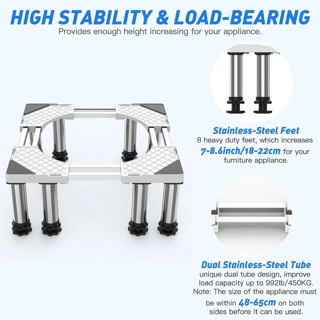 Heavy Duty 8 Stainless Steel Feet Dual Tube Stand F611