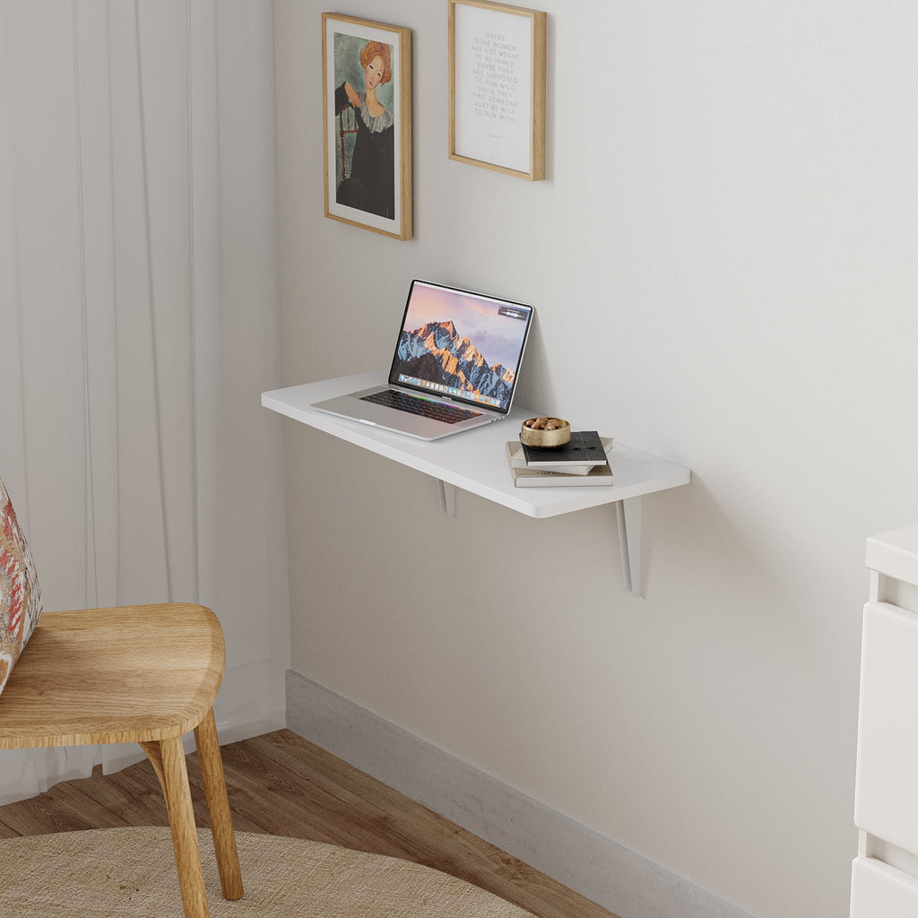 Wall-Mounted Drop-Leaf Folding Table White O181994